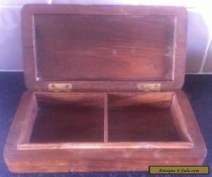 Item ANTIQUE / VINTAGE SOLID WOODEN BOX WITH TWO SECTION'S INSIDE.  for Sale