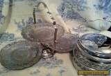 Vintage silver cake stand and biscuit barrel for Sale