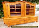 Vtg Louis XV Style French Oak Cupboard Display Cabinet Antique Carved Wood w Key for Sale