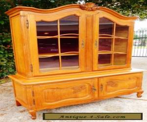 Vtg Louis XV Style French Oak Cupboard Display Cabinet Antique Carved Wood w Key for Sale