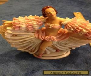 Item Antique Dresden Lace Figurine 7 Inch Dancer Provacative German for Sale