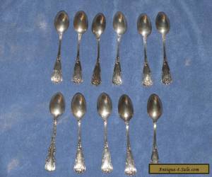 Item ELEVEN STERLING SILVER WHITING SPOONS LION MARK MONOGRAM  for Sale