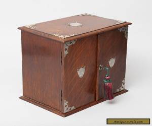 Item Antique Victorian Oak Smokers Cabinet With Drawers and Pipe Rack c1890 for Sale