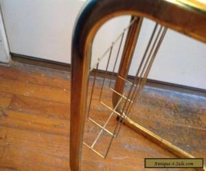 Item Vintage mid century Glass and Gold brass tone Side End Table  for Sale