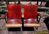 2 ANTIQUE VINTAGE AMERICAN SEATING CO. WOOD MOVIE THEATER CHAIR SEATS !!! for Sale