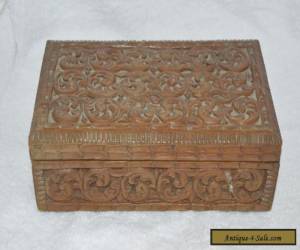 Vintage Hand Carved Wooden Box for Sale