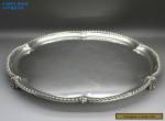 ANTIQUE EDWARDIAN HEAVY LARGE SOLID STERLING SILVER SALVER, 779g,HW, LONDON 1901 for Sale