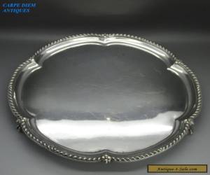 Item ANTIQUE EDWARDIAN HEAVY LARGE SOLID STERLING SILVER SALVER, 779g,HW, LONDON 1901 for Sale