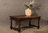 Antique Desk Library Writing Table Side Hall Victorian English Carved Oak c1870 for Sale