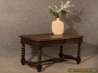 Antique Desk Library Writing Table Side Hall Victorian English Carved Oak c1870