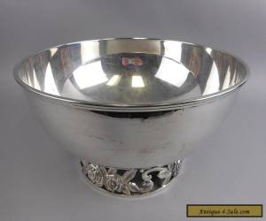 Item Japan Rose Motif Nickle Silver Punch Bowl & 22 Cups Silverplate for Sale