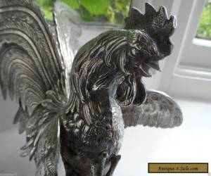 Item Large Vintage Silver Plated Fighting Cock & Peahen No Reserve for Sale