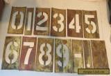 ANTIQUE BRASS NUMBER TEMPLATES, 4" TALL NUMBERS. for Sale