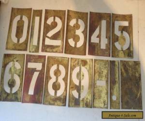 Item ANTIQUE BRASS NUMBER TEMPLATES, 4" TALL NUMBERS. for Sale