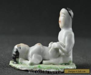 Item China Collectibles Old Porcelain Handwork Carved Make Love Unique Statue for Sale