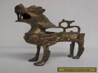 Chinese Foo Dog Brass Guardian Lion Statue