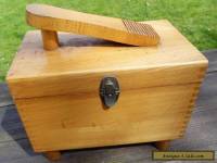 Antique1950s shoe cleaning box beech wood retro 