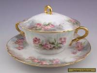 Antique Limoges Haviland CFH GDM Covered Bouillon Cup and Saucer #6