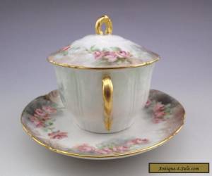 Item Antique Limoges Haviland CFH GDM Covered Bouillon Cup and Saucer #6 for Sale