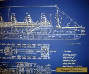 Item Transatlantic Ocean Liner RMS Aquitania Cunard 1913 Blueprint Plan 24"x34"(017) for Sale