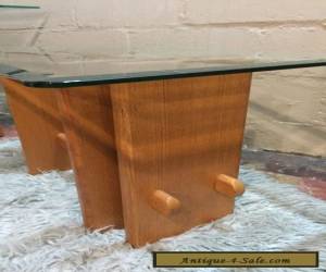 Item Vintage Mid Century Modern Side Table Danish Teak Wood Glass for Sale