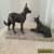 VINTAGE FRENCH ART DECO BRONZED DOGS ON PINK MARBLE BASE for Sale