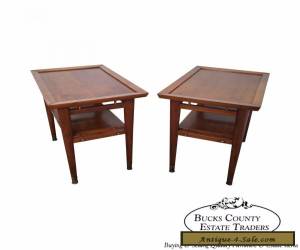 Quality Mid Century Modern Pair of Walnut Side Tables for Sale