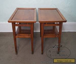 Item Quality Mid Century Modern Pair of Walnut Side Tables for Sale