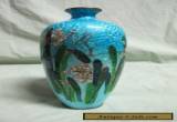 Antique Japanese Wireless Guilloche Enamel Cloisonne Vase for Sale