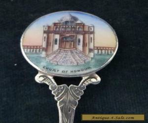 Item Antique solid silver and enamel spoon - Court of honour 1908 for Sale