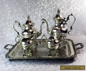 Item Birmingham Silver Co Silverplate On Copper 5 Pc. Tea/ Coffee Service Set /w Tray for Sale