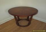 Lane Mid Century Modern Small Round Walnut Side / End Table Sculptural Base  for Sale
