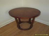Lane Mid Century Modern Small Round Walnut Side / End Table Sculptural Base 