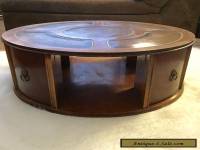 Imperial Mid century Mahogany Coffee Drum Table Duncan Phyfe Reproduction