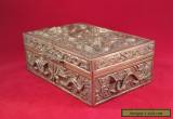 ANTIQUE CHINESE HEAVY BRASS DRAGON BOX for Sale