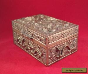 ANTIQUE CHINESE HEAVY BRASS DRAGON BOX for Sale