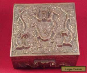 Item ANTIQUE CHINESE HEAVY BRASS DRAGON BOX for Sale