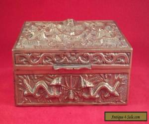 Item ANTIQUE CHINESE HEAVY BRASS DRAGON BOX for Sale