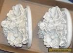 Set of 2 Wall Sconce Shelves White Ornate Flowers for Sale