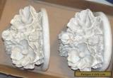 Set of 2 Wall Sconce Shelves White Ornate Flowers for Sale