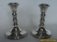 LARGE CONTINENTAL ANTIQUE c1920 SOLID / STERLING SILVER CANDLESTICKS