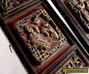 Item Antique Pair 19th of century Chinese Carved Wood Panels for Sale