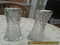 Pair of Cut Glass Sterling Silver Vases