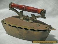 Vintage Antique Kids Sad Iron Coal Clothes Iron With Timber Handle