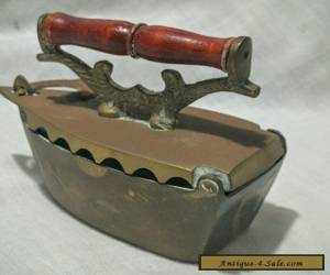 Item Vintage Antique Kids Sad Iron Coal Clothes Iron With Timber Handle for Sale