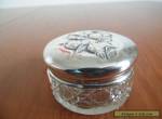 Antique Cut Glass Jar with Beautifully Embossed Sterling Silver Lid. for Sale