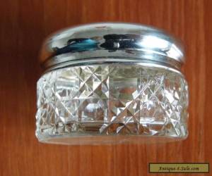 Item Antique Cut Glass Jar with Beautifully Embossed Sterling Silver Lid. for Sale