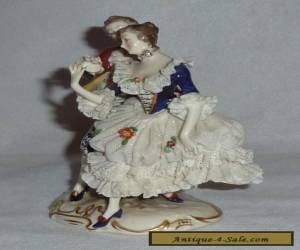 Item Pair Antique Furstenburg/Dresden/Lace Porcelain Couple Figures for Sale