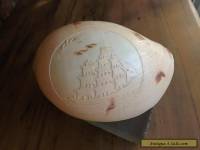 Scrimshaw Sea Shell Tall Masted Sailing Ship Folk Art Carved Relief 