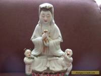 Chinese Porcelain Kwan Yin with Kids